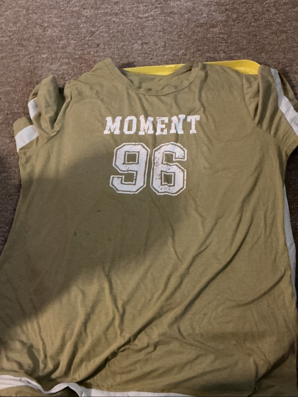 SHEIN Olive Green 'Moment 96' Graphic Pajama Top with White Accents